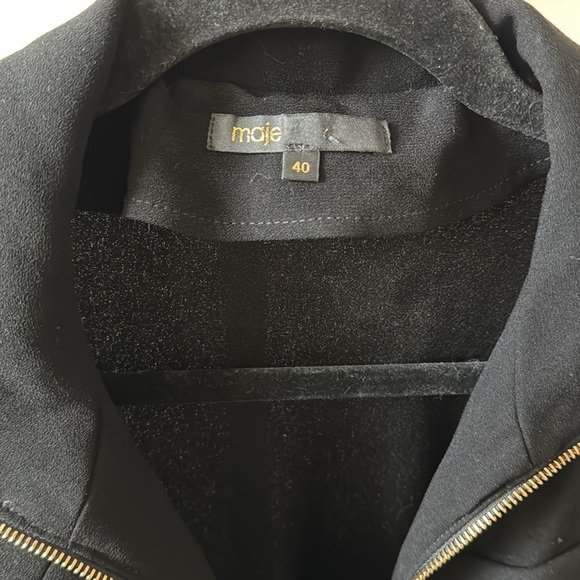 Maje black crepe jumpsuit gold hardware sz 40 - Picture 8 of 12